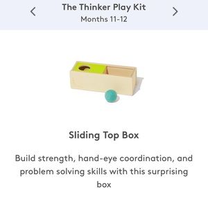 Lovevery Sliding Top Box Toy Hide and Find Ball Wooden Baby Montessori Play Kit